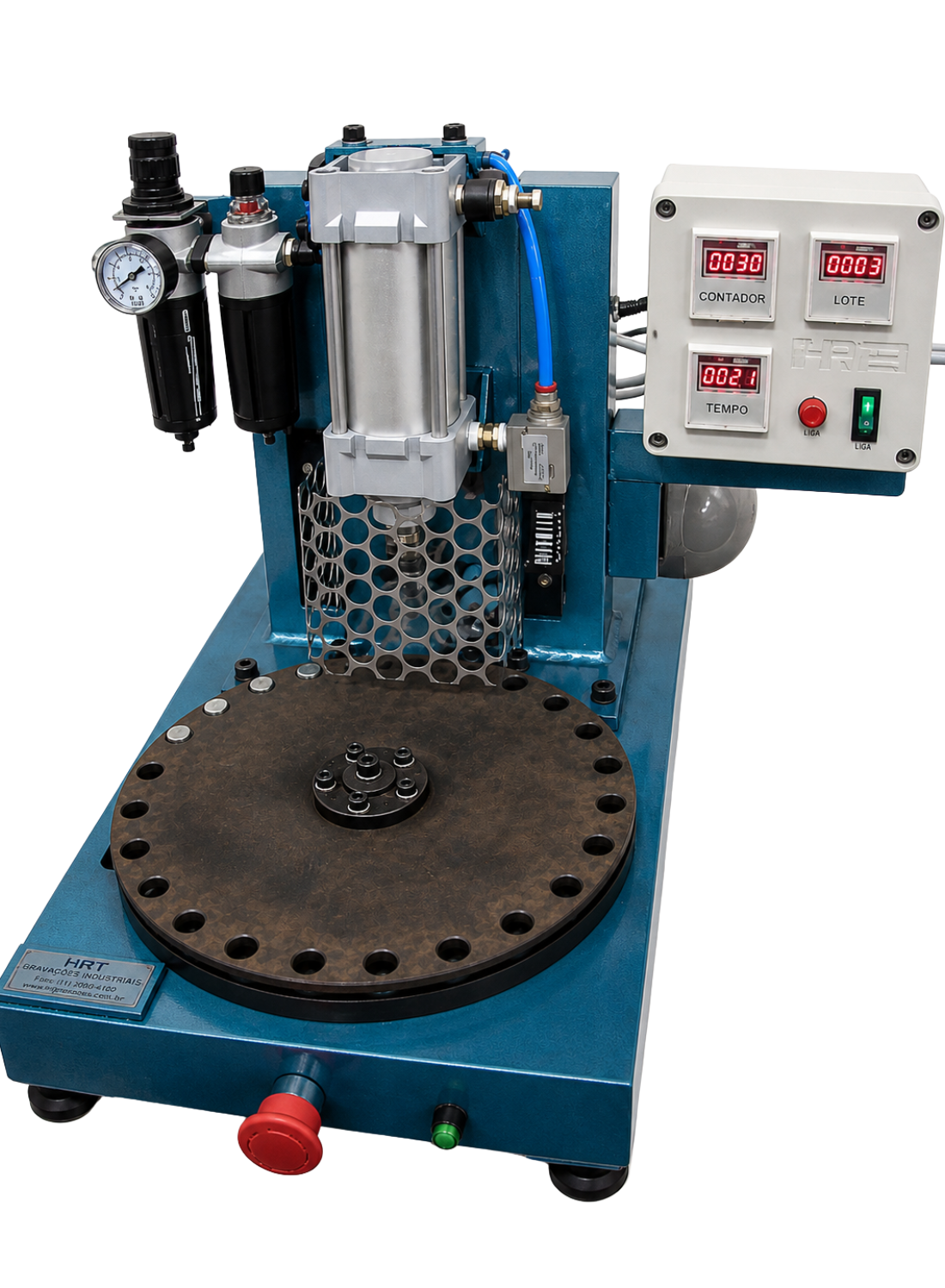 Máquina Pneumática de Marcação com Mesa Rotativa